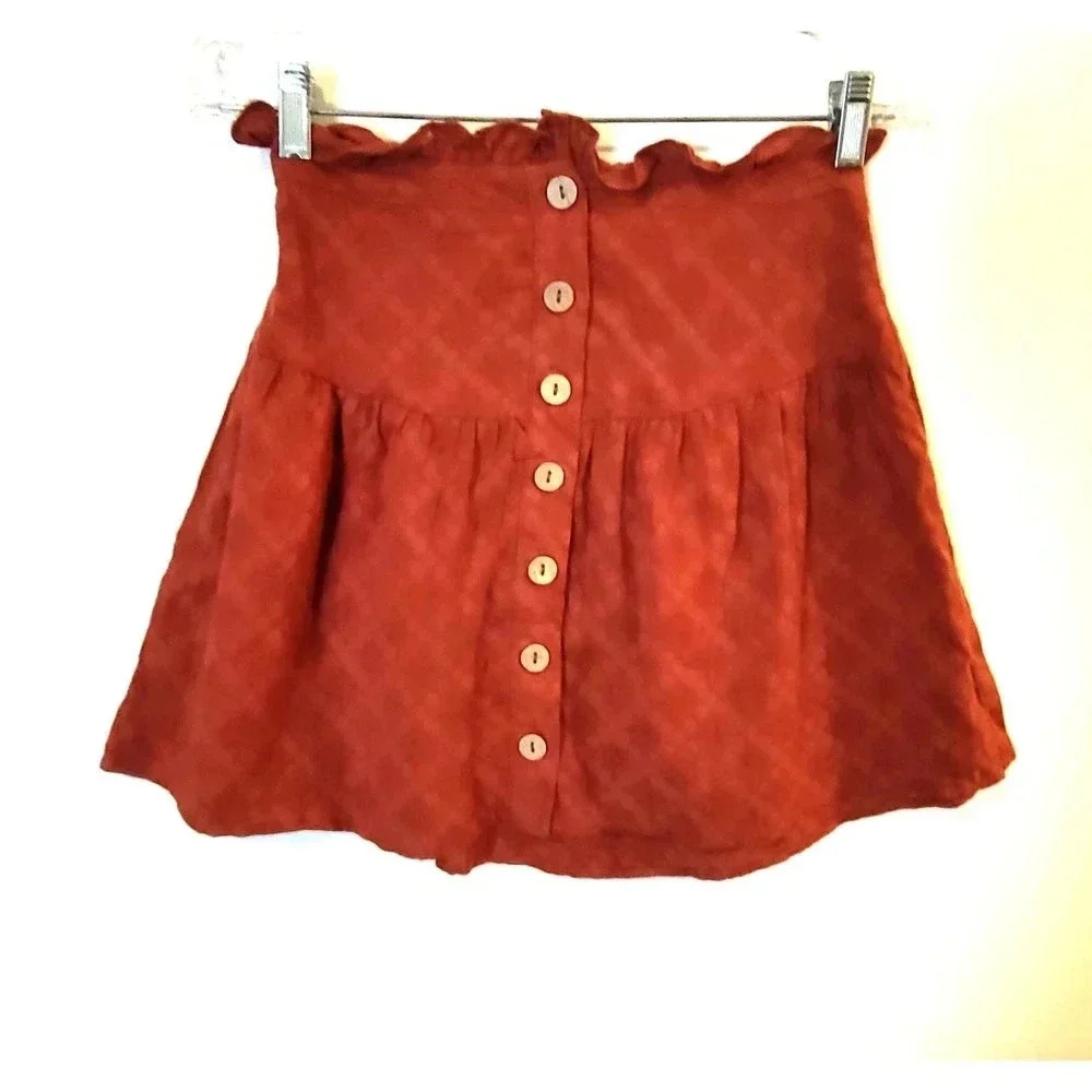 True Craft‎ Maroon/Brown Mini Skirt